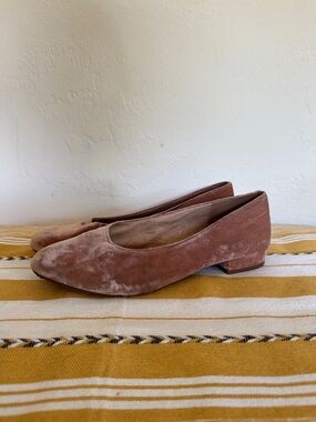Madewell Velvet Ballet Flats in Dusty Rose